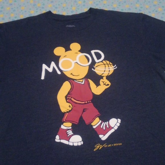 🏀 Arthur 🤓 MOOD Shirt Medium ✨ Cleveland That I Love ❤️ Cartoon CLE Cavs 216 - Picture 2 of 9